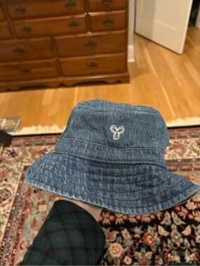 Aritzia TNA Denim Bucket Hat with Small Embroidered Logo